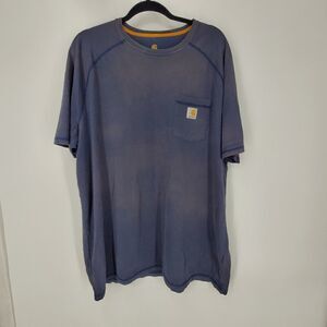 Carhartt Force Blue Relaxed Fit Short Sleeve Crew Neck Front Pocket T-Shirt 2XLT